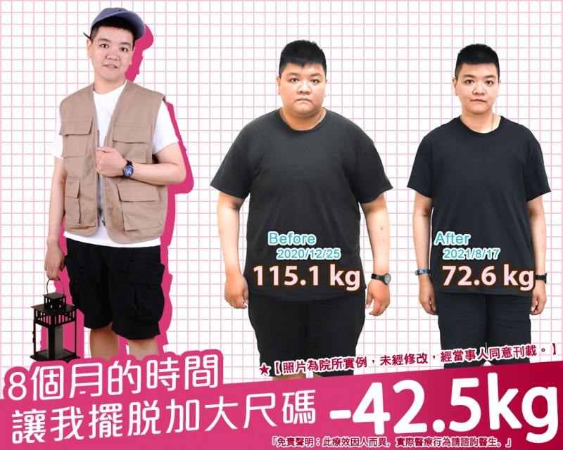 【8個月瘦42.5kg擺脫加大尺碼】減重成功「潮」向新人生-李O昱