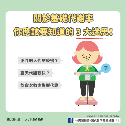 關於基礎代謝率，你應該要知道的3 大迷思！／文：洪啟偉醫師