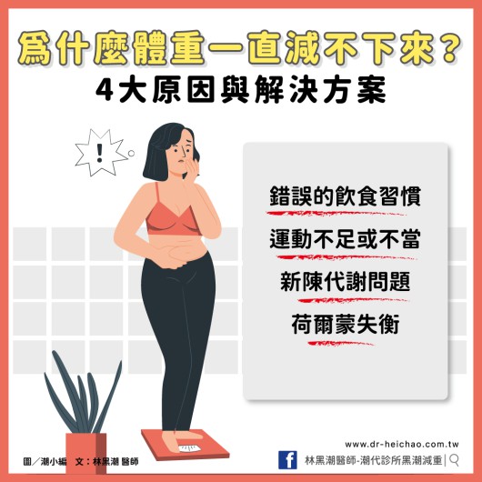 為什麼體重一直減不下來？4大原因與解決方案／文：林黑潮醫師