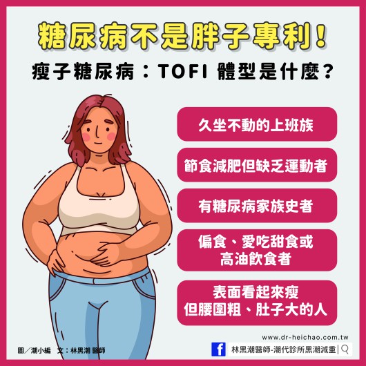 糖尿病不是胖子專利！瘦的人會得糖尿病嗎？／文：林黑潮醫師