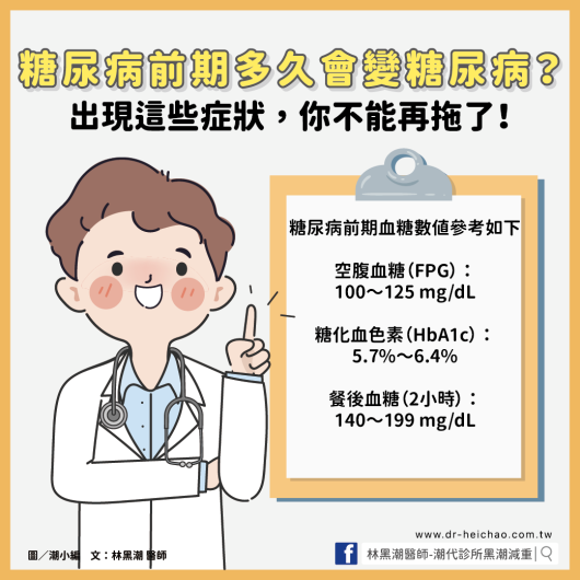 糖尿病前期多久會變糖尿病？出現這些症狀，你不能再拖了！／文：林黑潮醫師