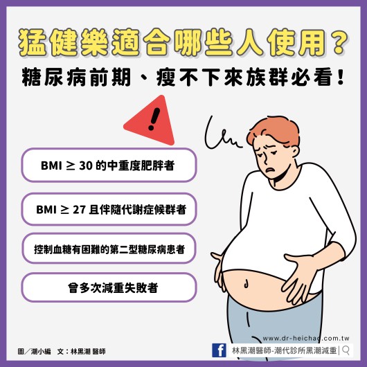 猛健樂適合哪些人使用？糖尿病前期、瘦不下來族群必看！／文：林黑潮醫師