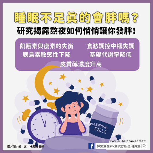睡眠不足真的會胖嗎？研究揭露熬夜如何悄悄讓你發胖！／文：林黑潮醫師