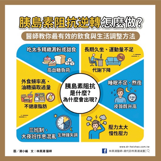 胰島素阻抗逆轉怎麼做？醫師教你最有效的飲食與生活調整方法／文：林黑潮醫師